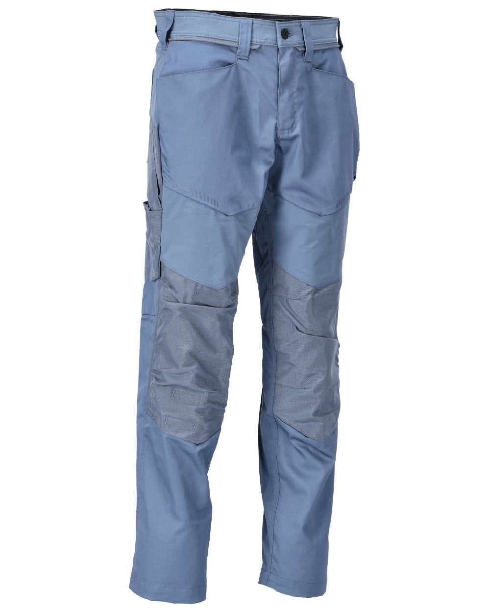 Stone Blue Coloured Mascot Workwear Mens Customized Trousers With Kneepad Pockets on white background