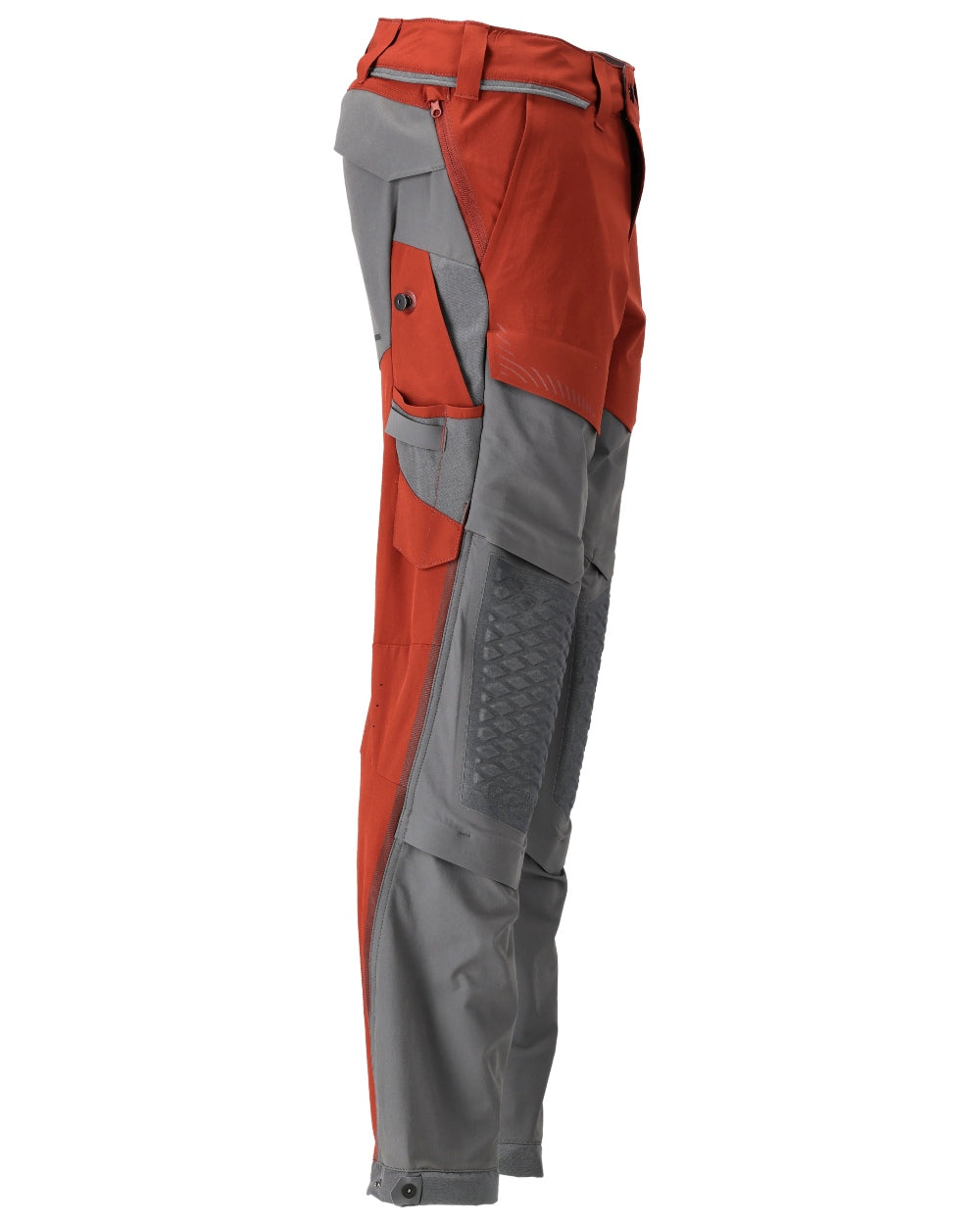 Autumn Red Stone Grey Coloured Mascot Workwear Mens Customized Ultimate Stretch Trousers on white background