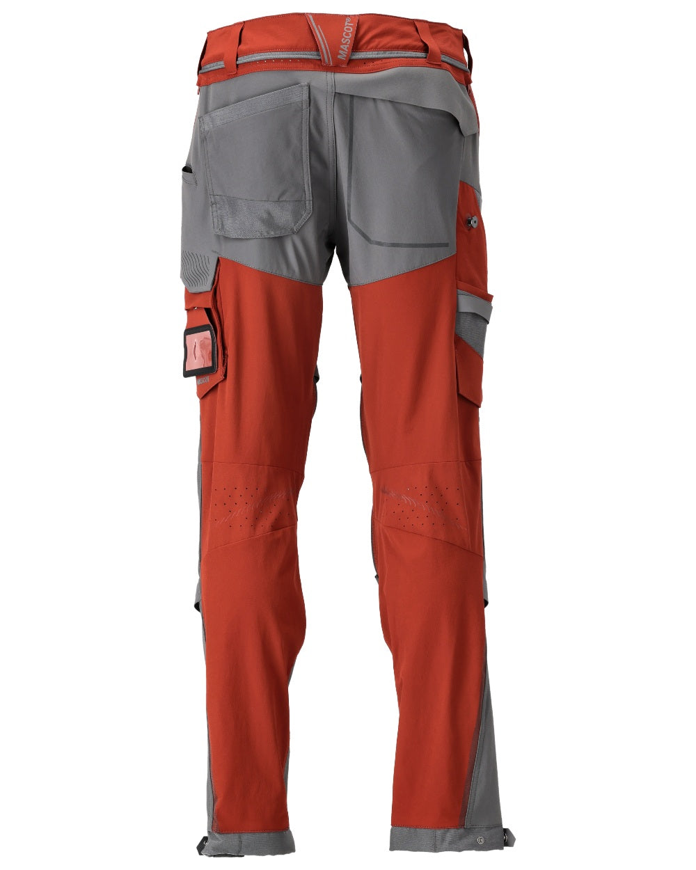 Autumn Red Stone Grey Coloured Mascot Workwear Mens Customized Ultimate Stretch Trousers on white background