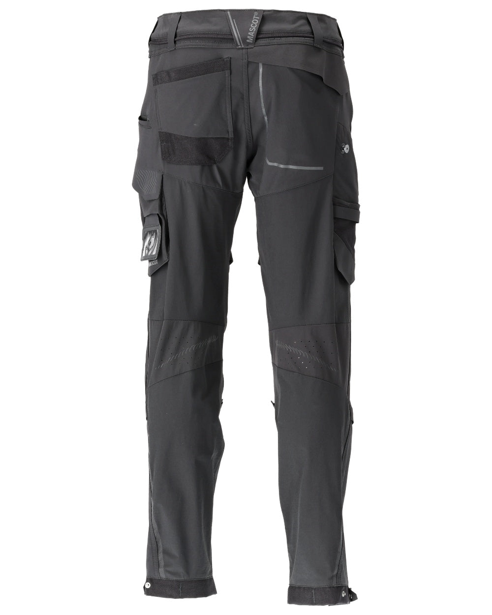 Black Coloured Mascot Workwear Mens Customized Ultimate Stretch Trousers on white background