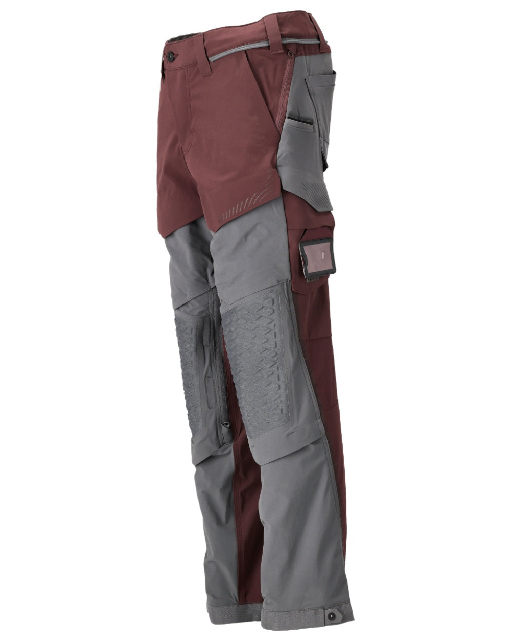 Bordeaux Stone Grey Coloured Mascot Workwear Mens Customized Ultimate Stretch Trousers on white background