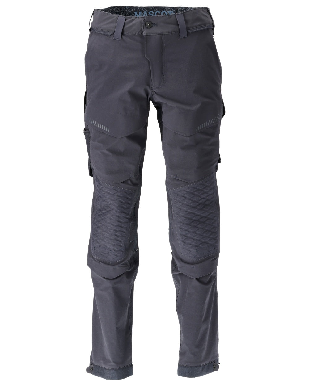 Dark Navy Coloured Mascot Workwear Mens Customized Ultimate Stretch Trousers on white background