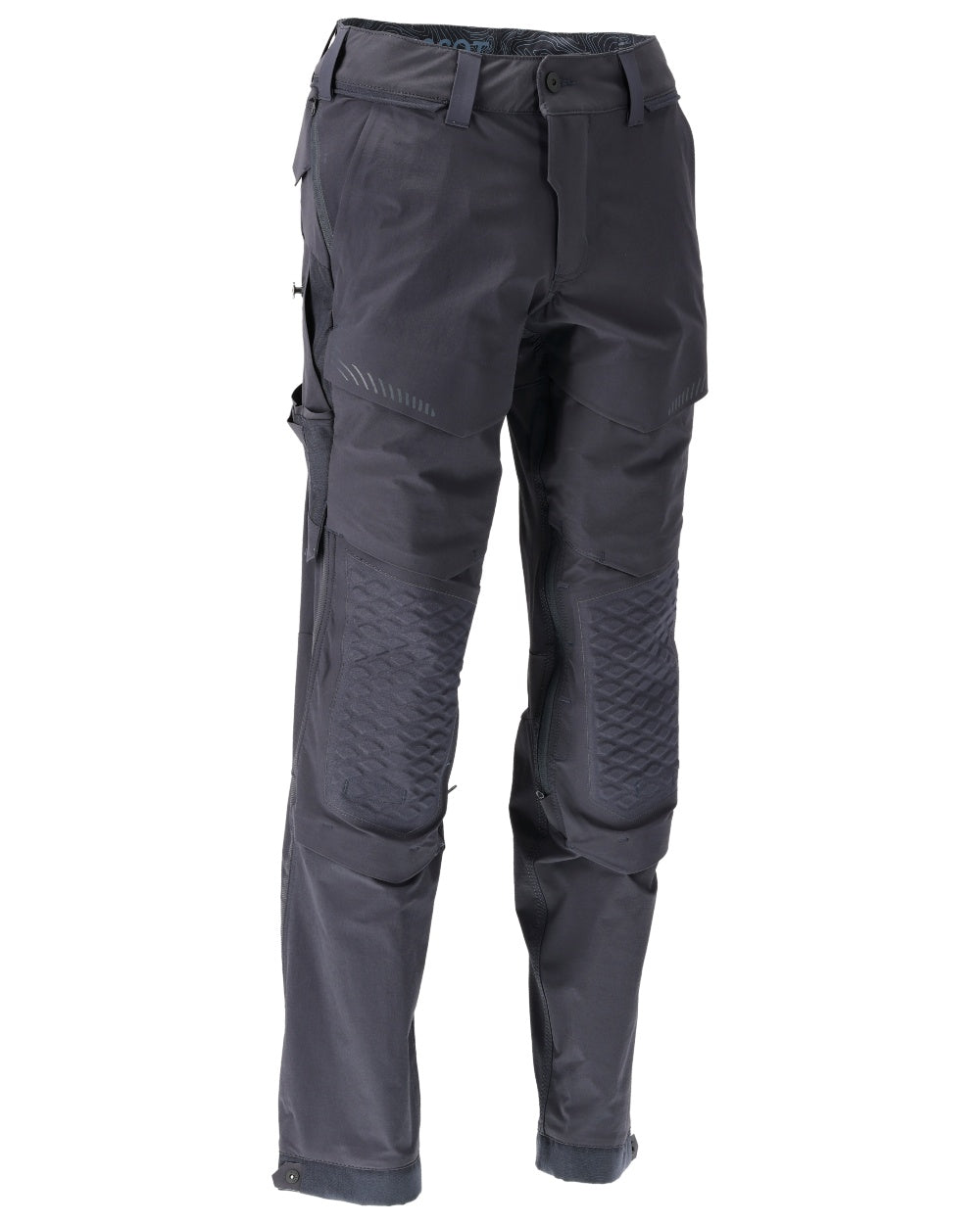 Dark Navy Coloured Mascot Workwear Mens Customized Ultimate Stretch Trousers on white background
