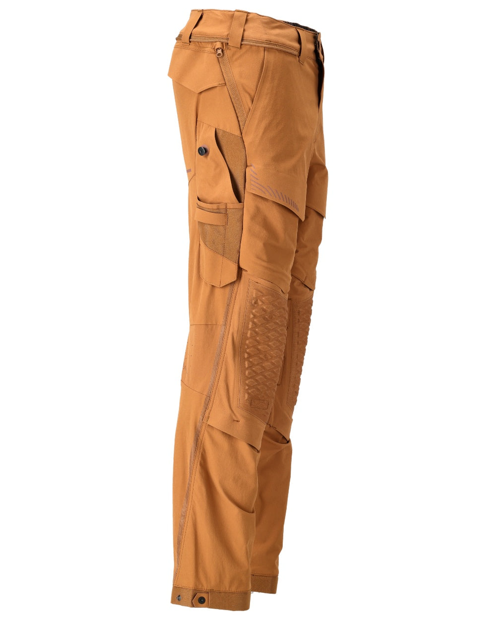 Nut Brown Coloured Mascot Workwear Mens Customized Ultimate Stretch Trousers on white background