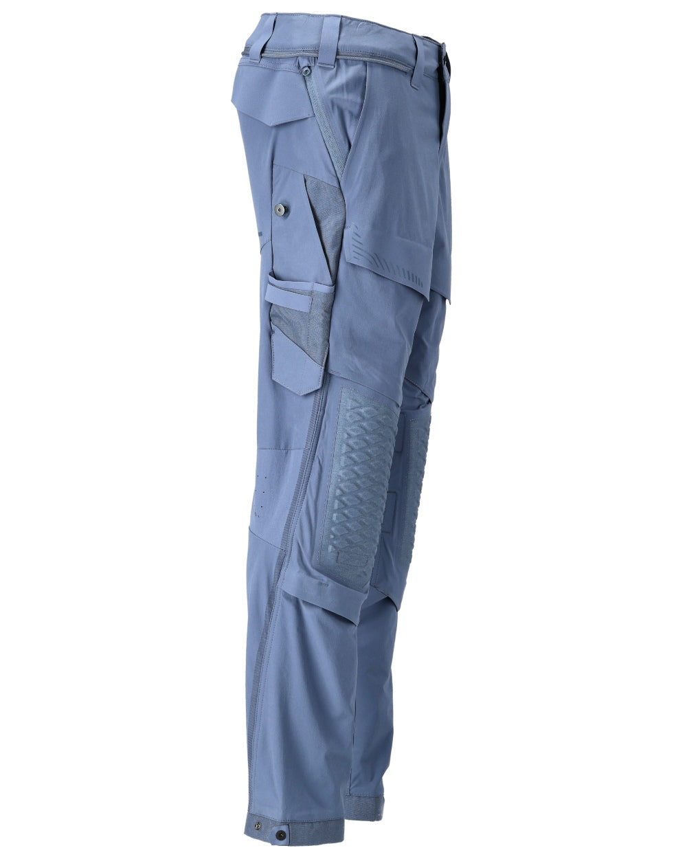 Stone Blue Coloured Mascot Workwear Mens Customized Ultimate Stretch Trousers on white background