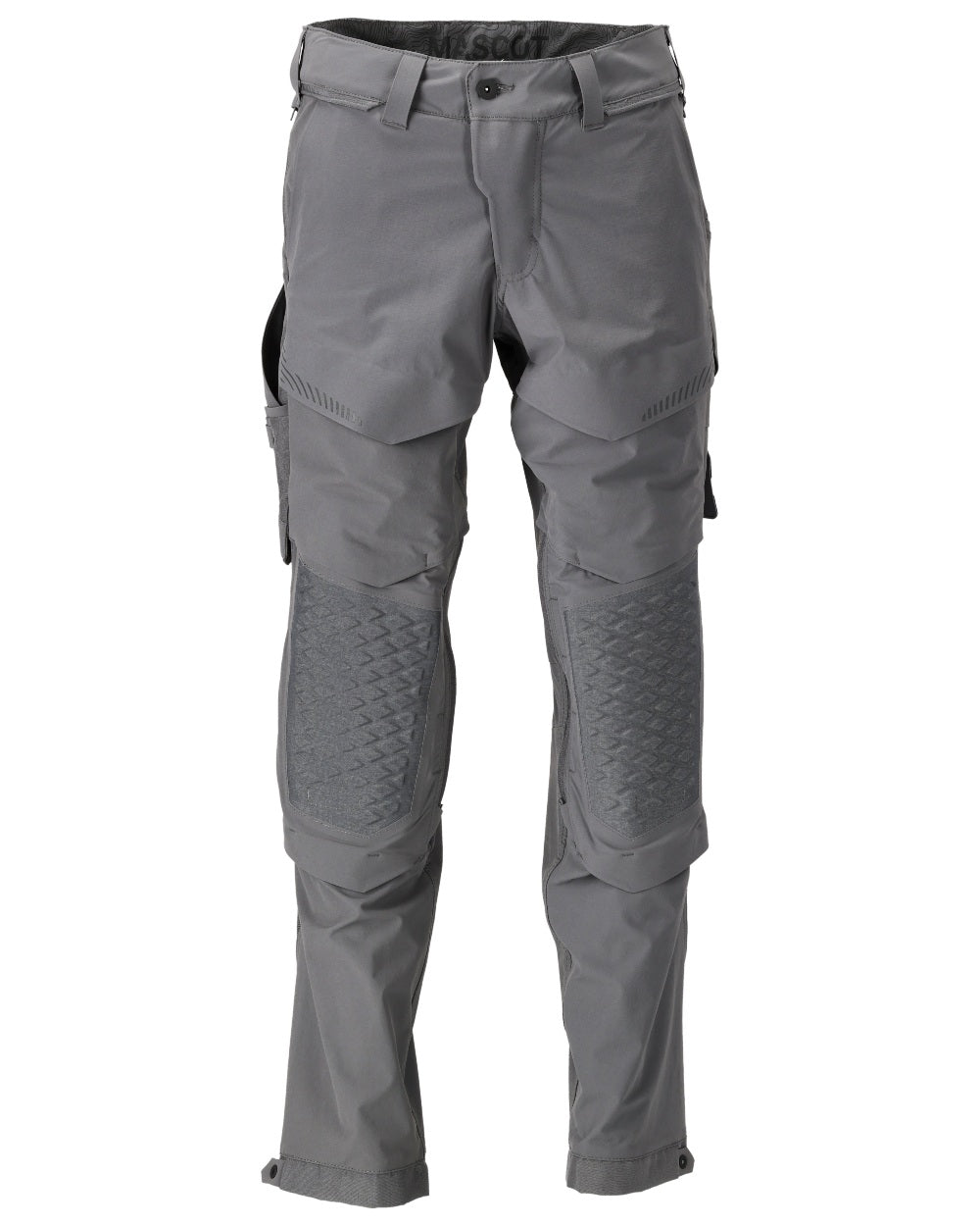 Stone Grey Coloured Mascot Workwear Mens Customized Ultimate Stretch Trousers on white background