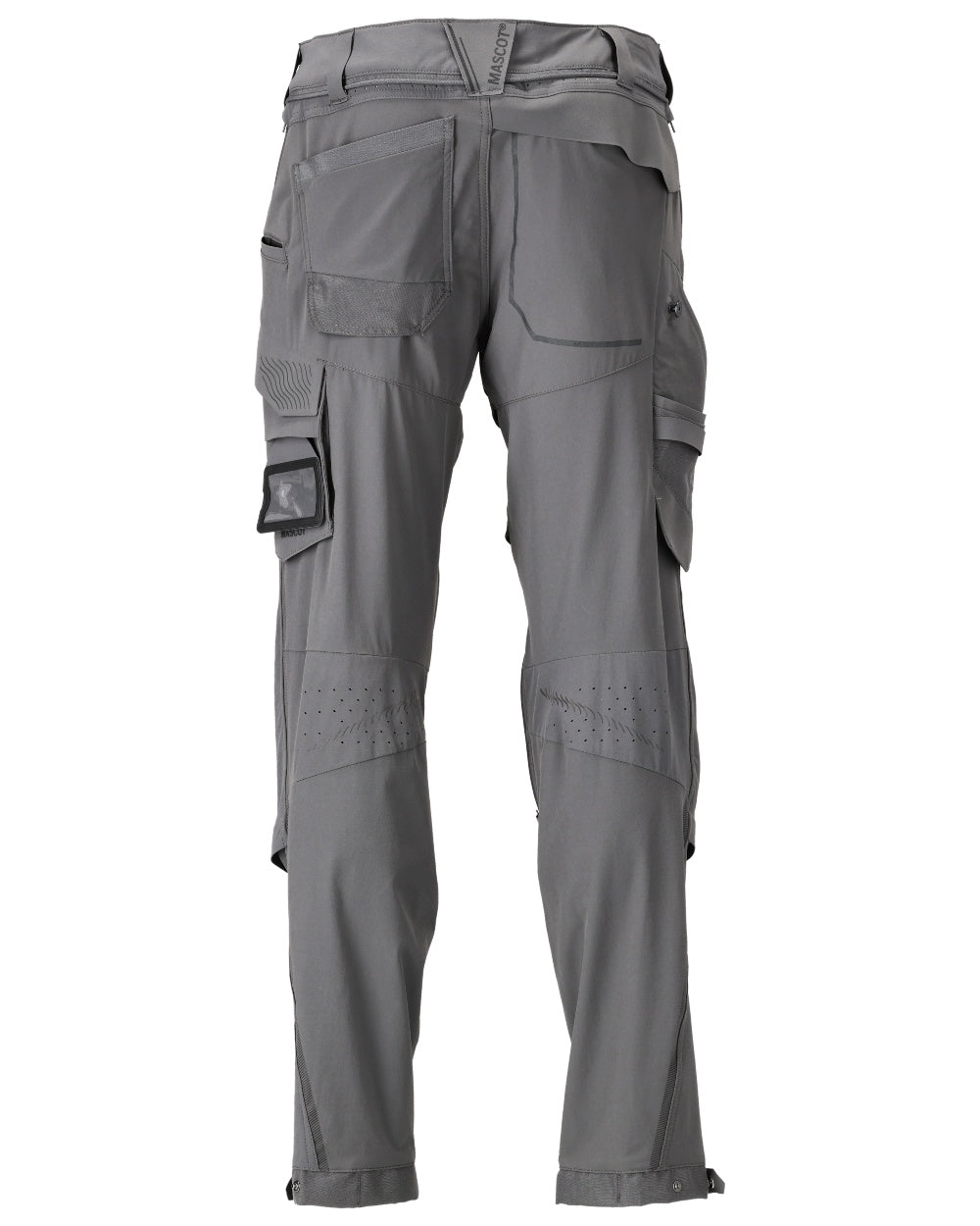 Stone Grey Coloured Mascot Workwear Mens Customized Ultimate Stretch Trousers on white background