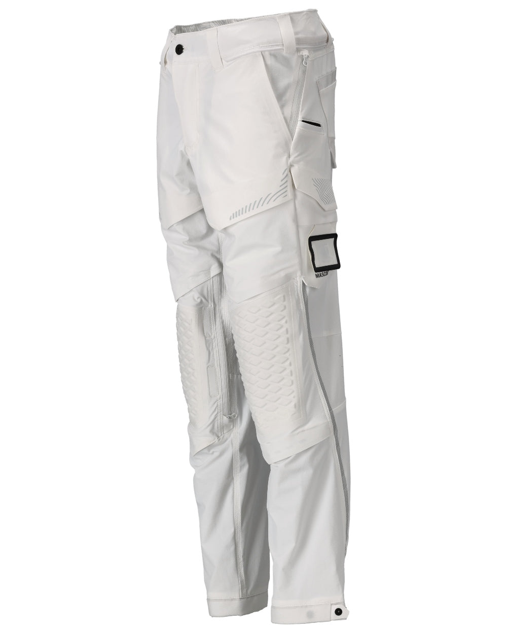 White Coloured Mascot Workwear Mens Customized Ultimate Stretch Trousers on white background