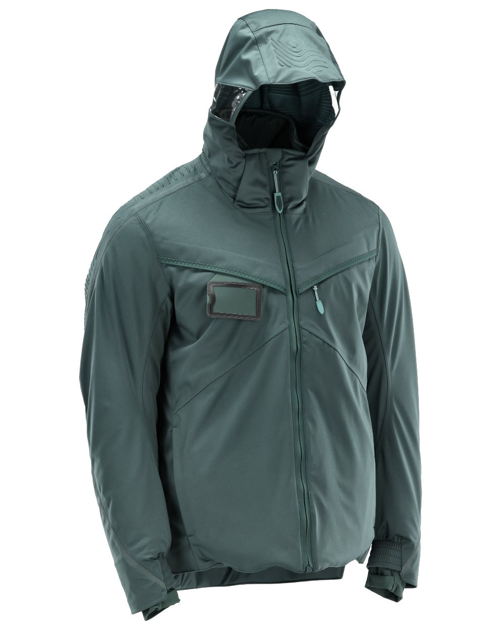 Forest Green Coloured Mascot Workwear Mens Customized Ultimate Stretch Winter Jacket on white background