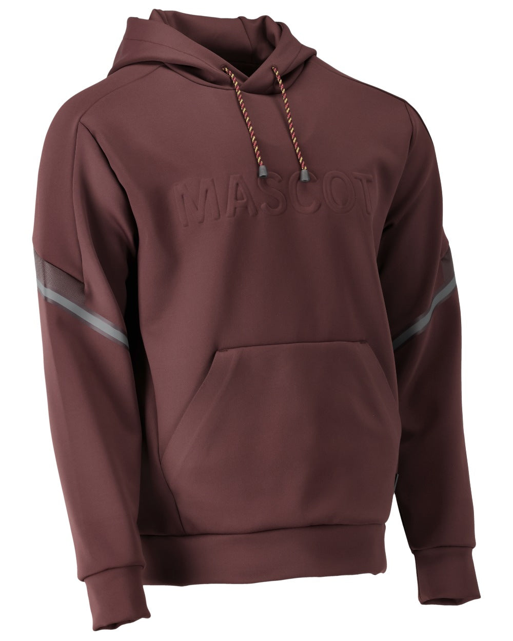 Bordeaux Coloured Mascot Workwear Mens Customized Water Repellent Fleece Hoodie on white background