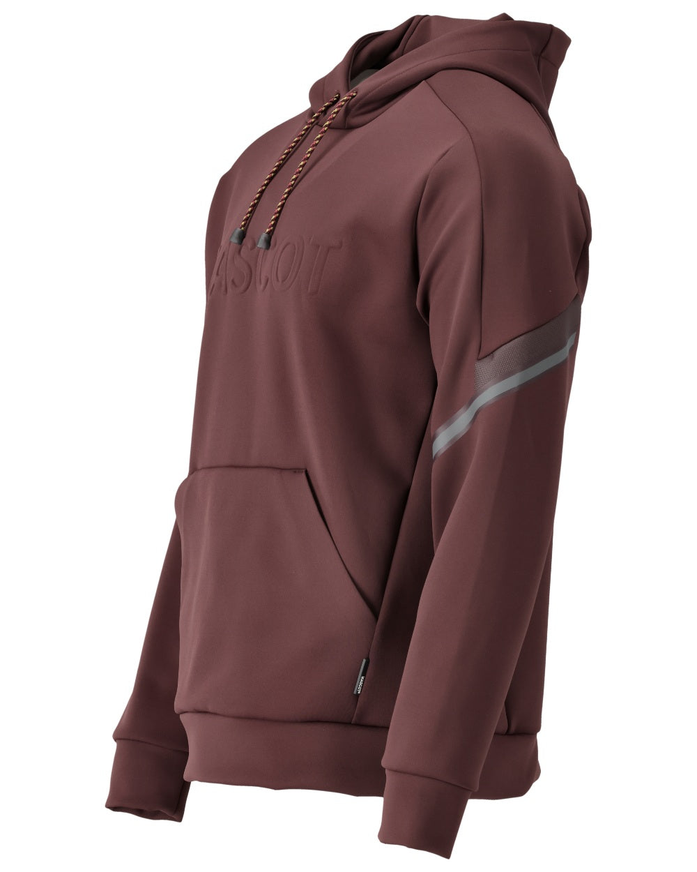 Bordeaux Coloured Mascot Workwear Mens Customized Water Repellent Fleece Hoodie on white background