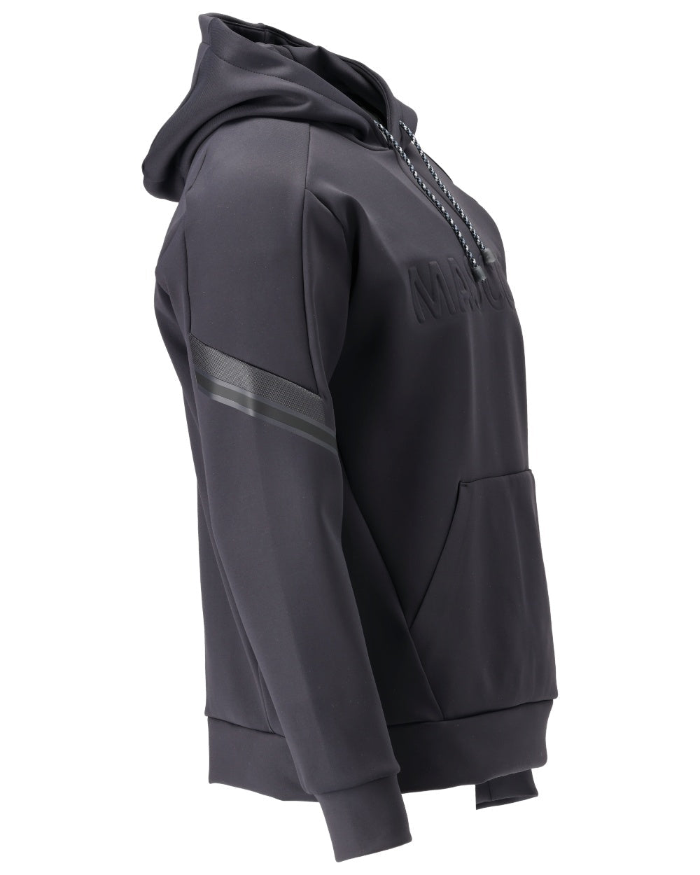 Dark Navy Coloured Mascot Workwear Mens Customized Water Repellent Fleece Hoodie on white background