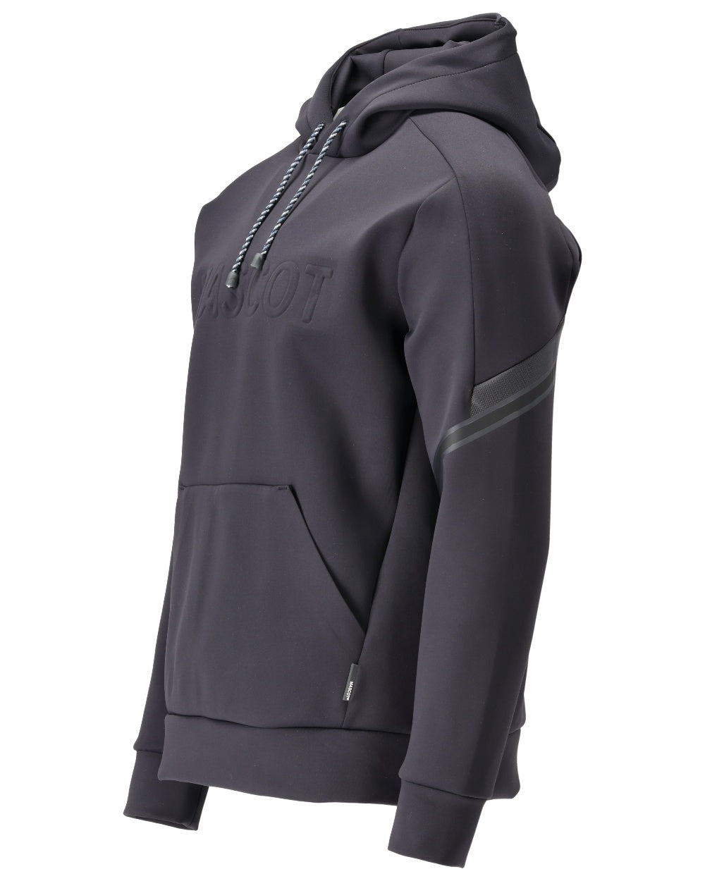 Dark Navy Coloured Mascot Workwear Mens Customized Water Repellent Fleece Hoodie on white background