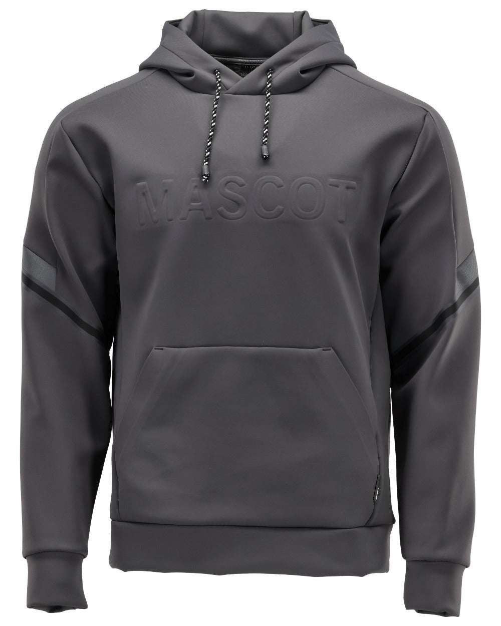 Stone Grey Coloured Mascot Workwear Mens Customized Water Repellent Fleece Hoodie on white background
