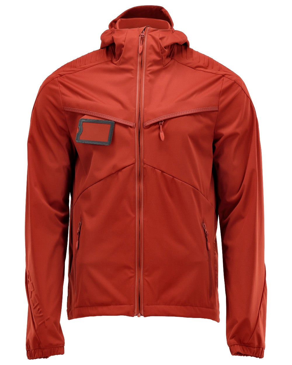 Autumn Red Coloured Mascot Workwear Mens Customized Windproof Jacket on white background