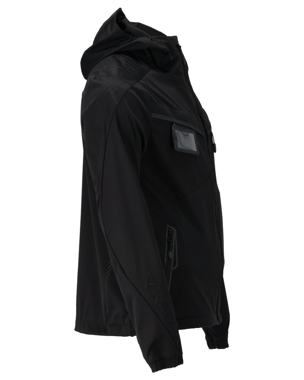 Black Coloured Mascot Workwear Mens Customized Windproof Jacket on white background