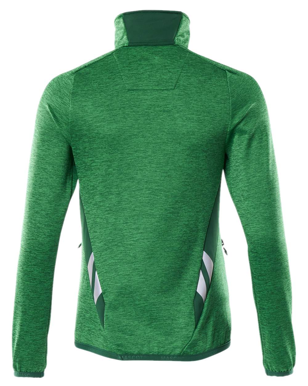 Grass Green Coloured Mascot Workwear Womens Accelerate Fleece Jumper With Half Zip on white background
