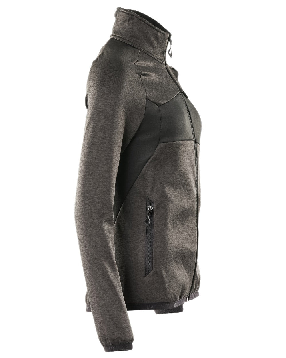 Dark Anthracite Black Coloured Mascot Workwear Womens Accelerate Fleece Jumper With Zipper on white background