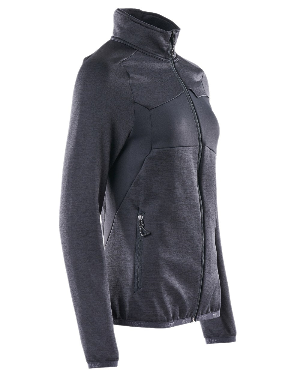 Dark Navy Coloured Mascot Workwear Womens Accelerate Fleece Jumper With Zipper on white background