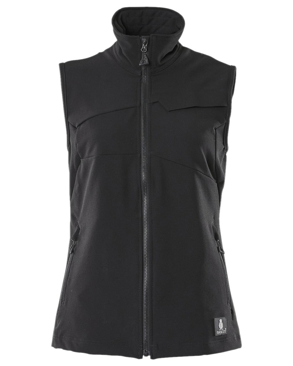 Black Coloured Mascot Workwear Womens Accelerate Gilet on white background