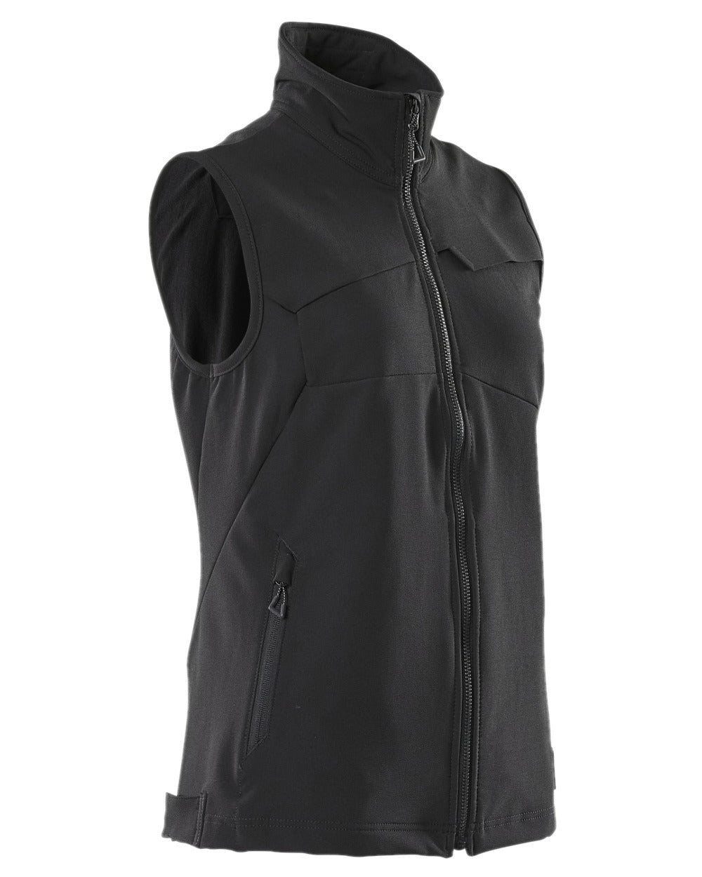 Black Coloured Mascot Workwear Womens Accelerate Gilet on white background