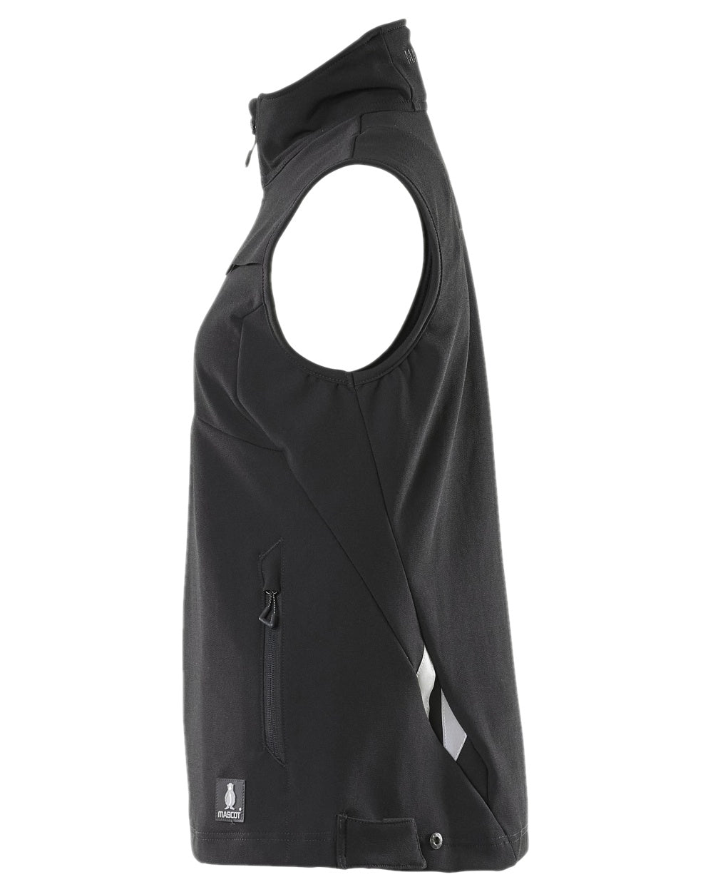 Black Coloured Mascot Workwear Womens Accelerate Gilet on white background