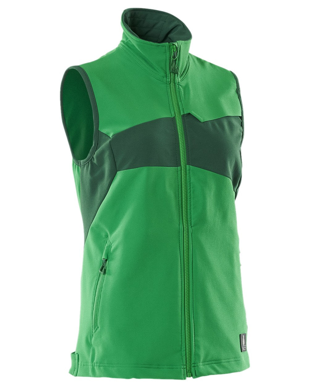 Grass Green Coloured Mascot Workwear Womens Accelerate Gilet on white background