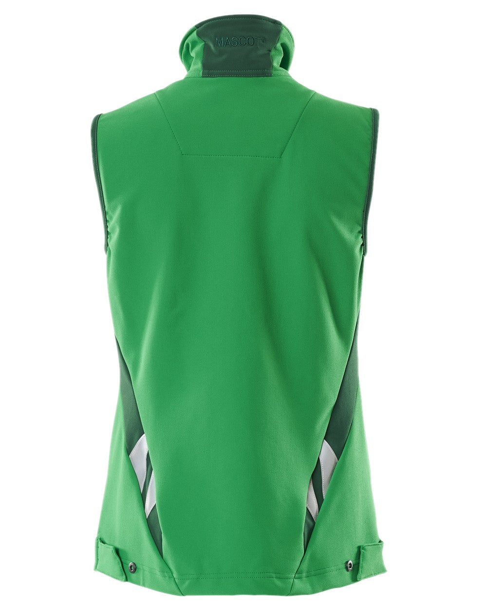 Grass Green Coloured Mascot Workwear Womens Accelerate Gilet on white background