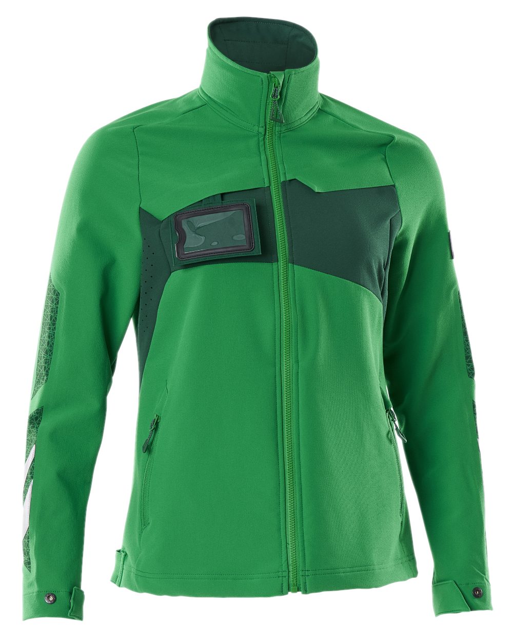 Grass Green Coloured Mascot Workwear Womens Accelerate Jacket on white background