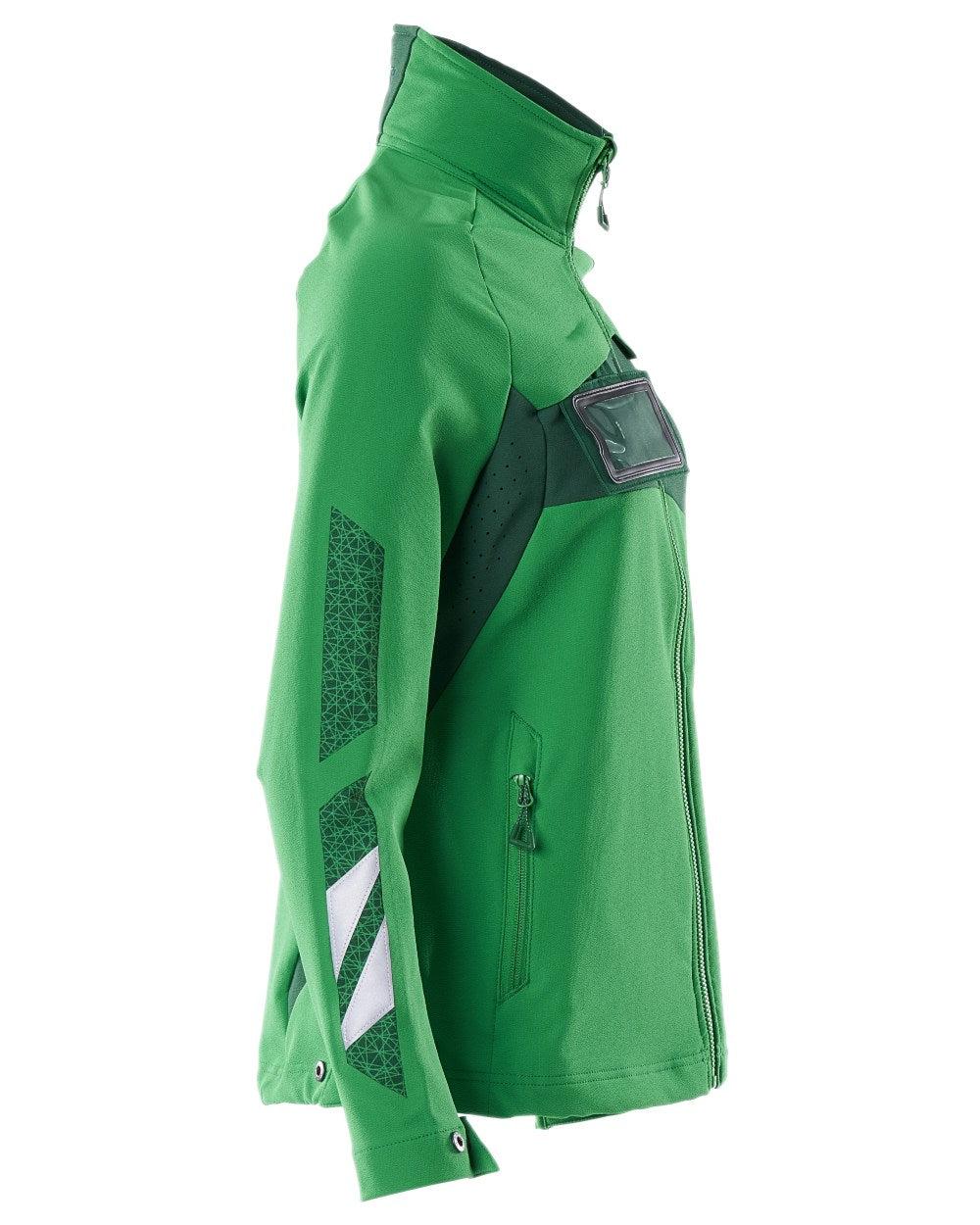 Grass Green Coloured Mascot Workwear Womens Accelerate Jacket on white background