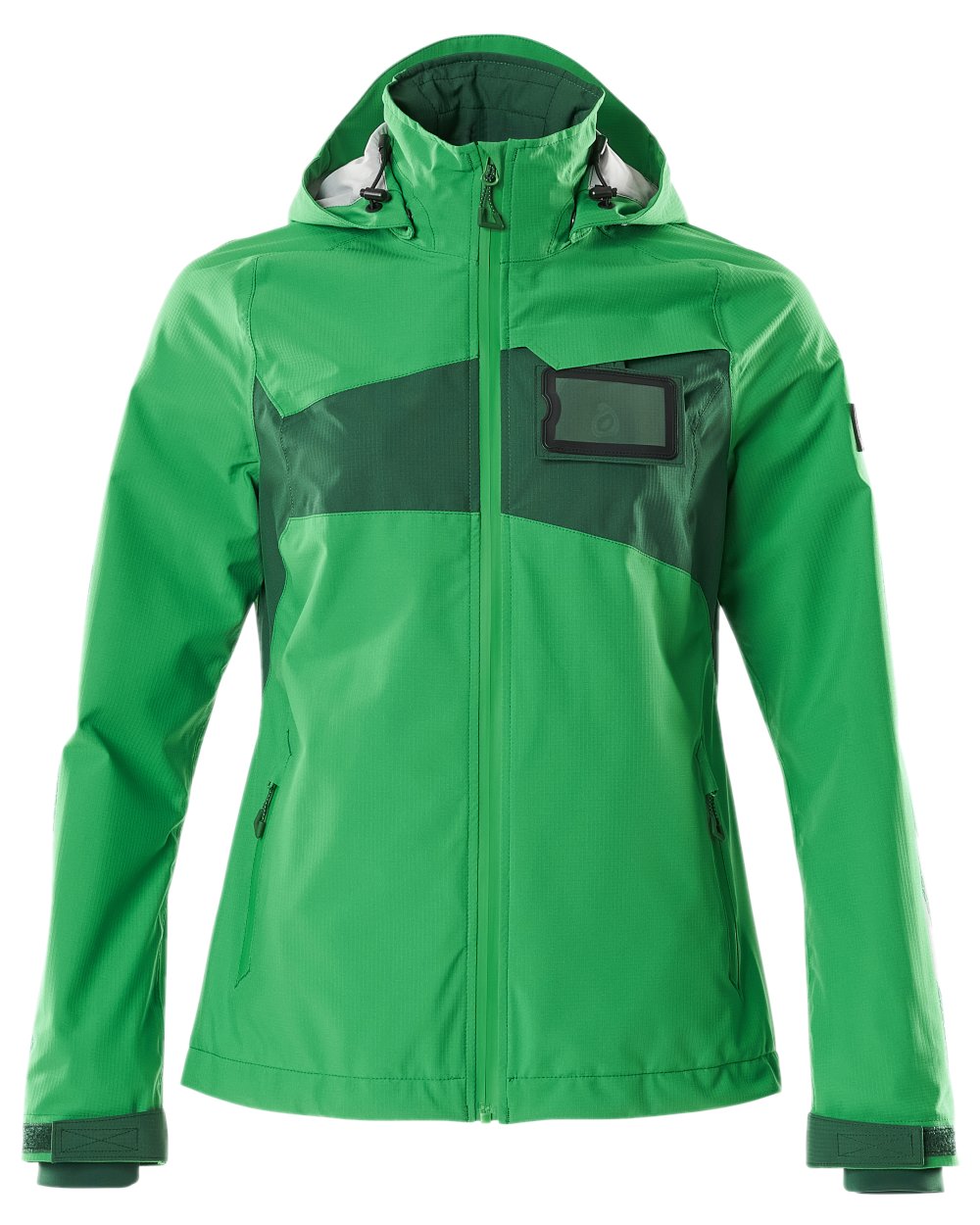 Grass Green Coloured Mascot Workwear Womens Accelerate Lightweight Outer Shell Jacket on white background