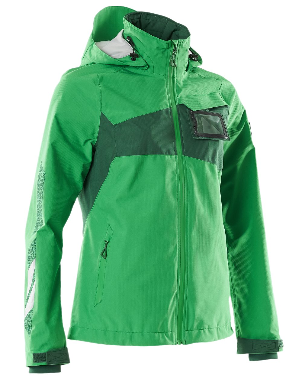 Grass Green Coloured Mascot Workwear Womens Accelerate Lightweight Outer Shell Jacket on white background