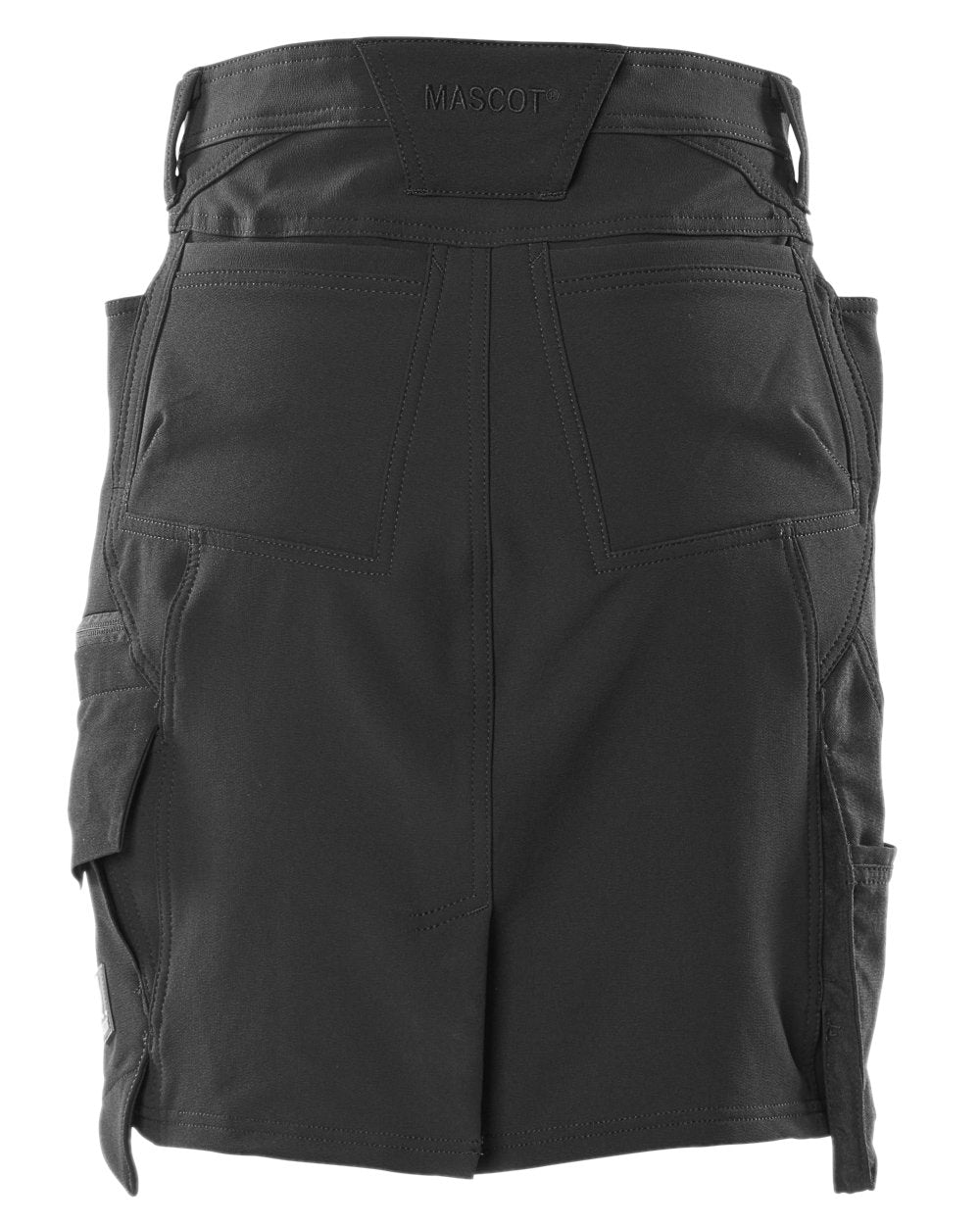 Black Coloured Mascot Workwear Womens Accelerate Lightweight Skirt on white background