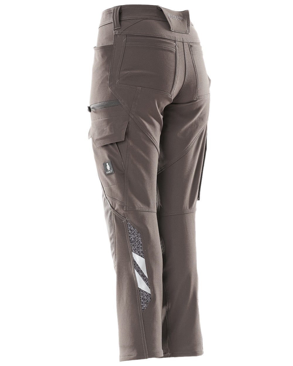 Dark Anthracite Coloured Mascot Workwear Womens Accelerate Lightweight Trousers With Kneepad Pockets on white background