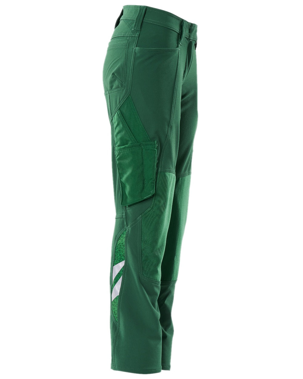 Green Coloured Mascot Workwear Womens Accelerate Lightweight Trousers With Kneepad Pockets on white background