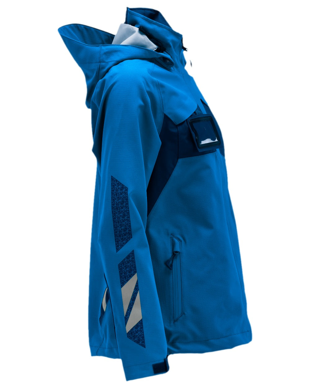 Azure Blue Dark Navy Coloured Mascot Workwear Womens Accelerate Outer Shell Jacket on white background