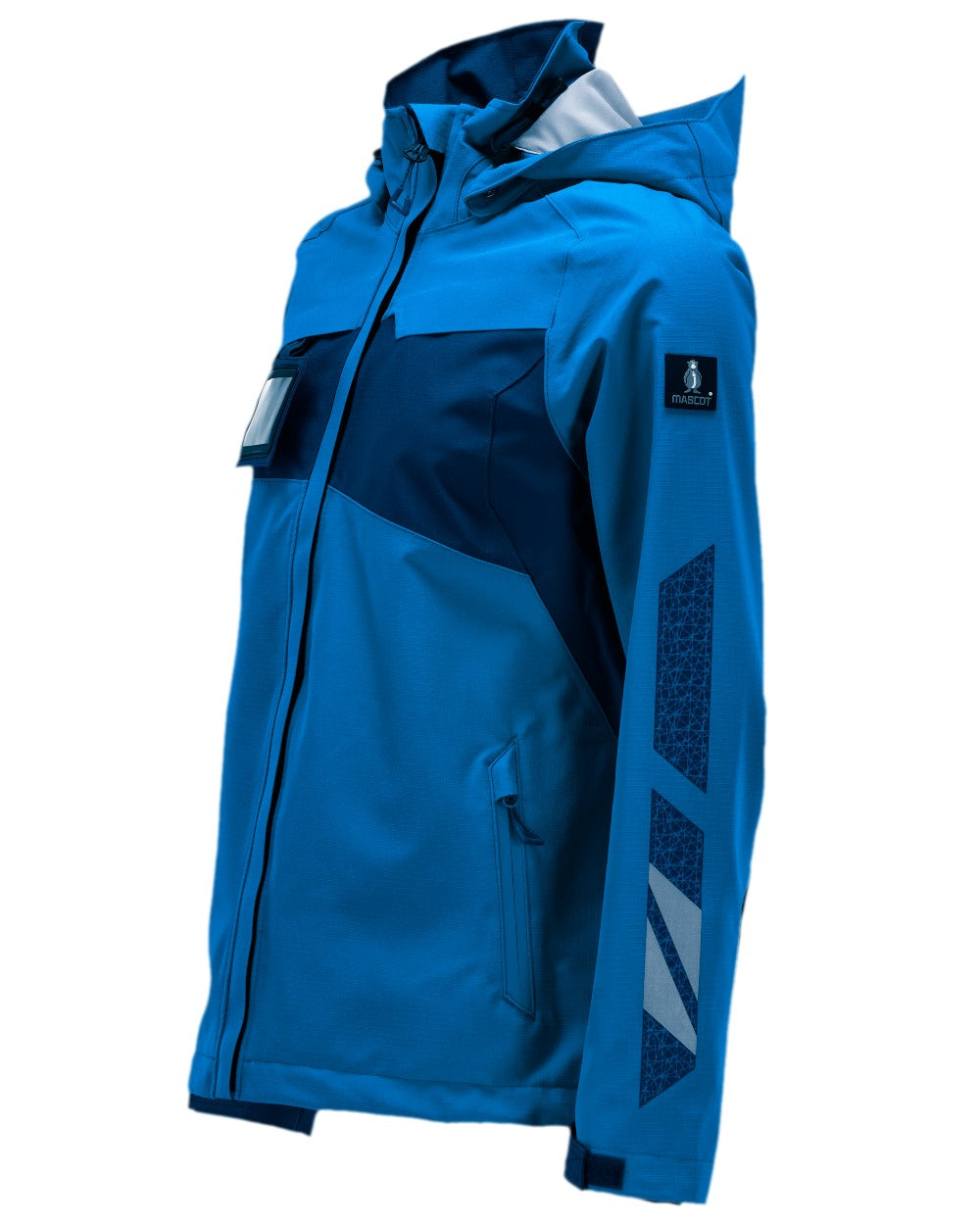 Azure Blue Dark Navy Coloured Mascot Workwear Womens Accelerate Outer Shell Jacket on white background
