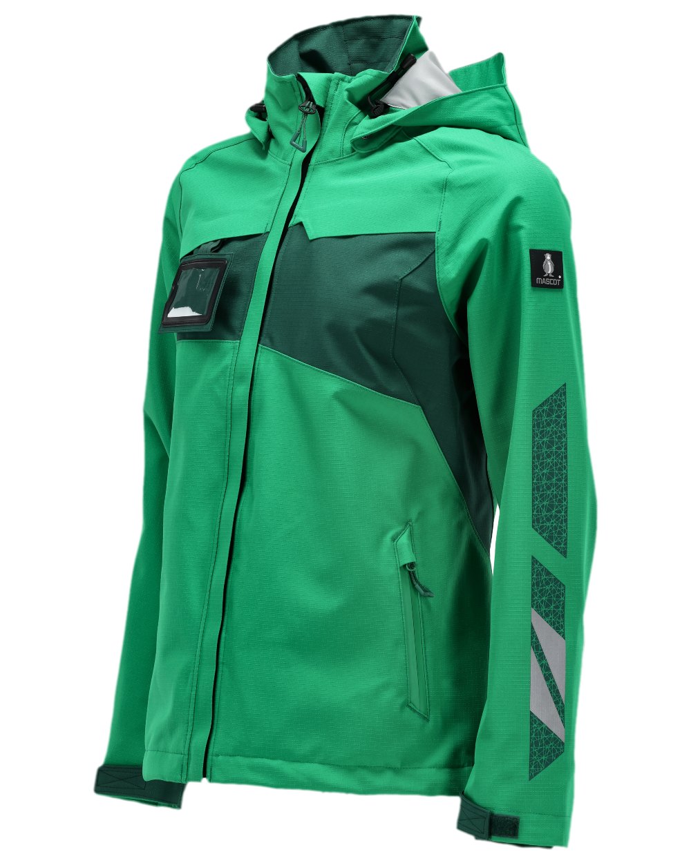 Grass Green Coloured Mascot Workwear Womens Accelerate Outer Shell Jacket on white background