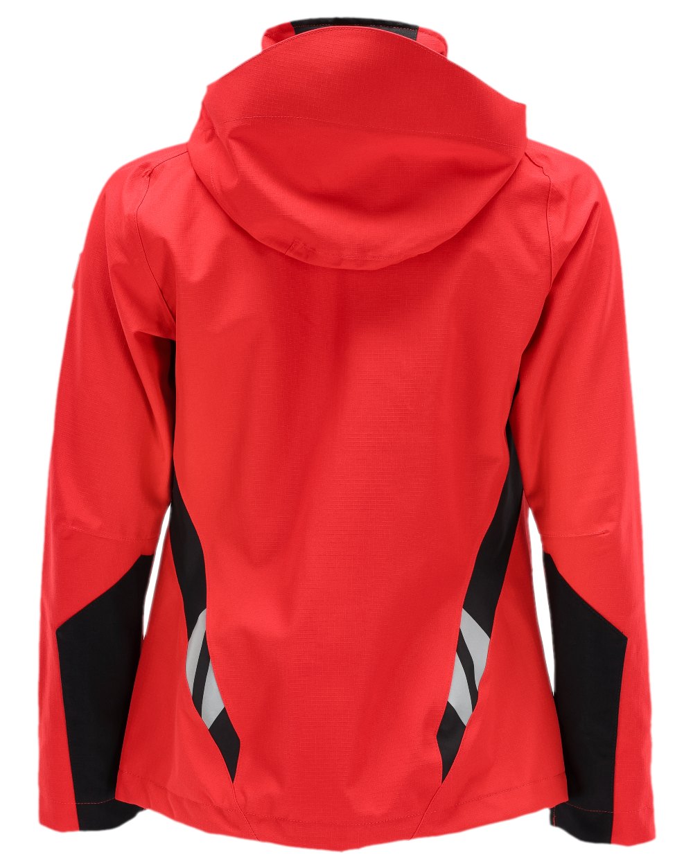 Traffic Red Black Coloured Mascot Workwear Womens Accelerate Outer Shell Jacket on white background