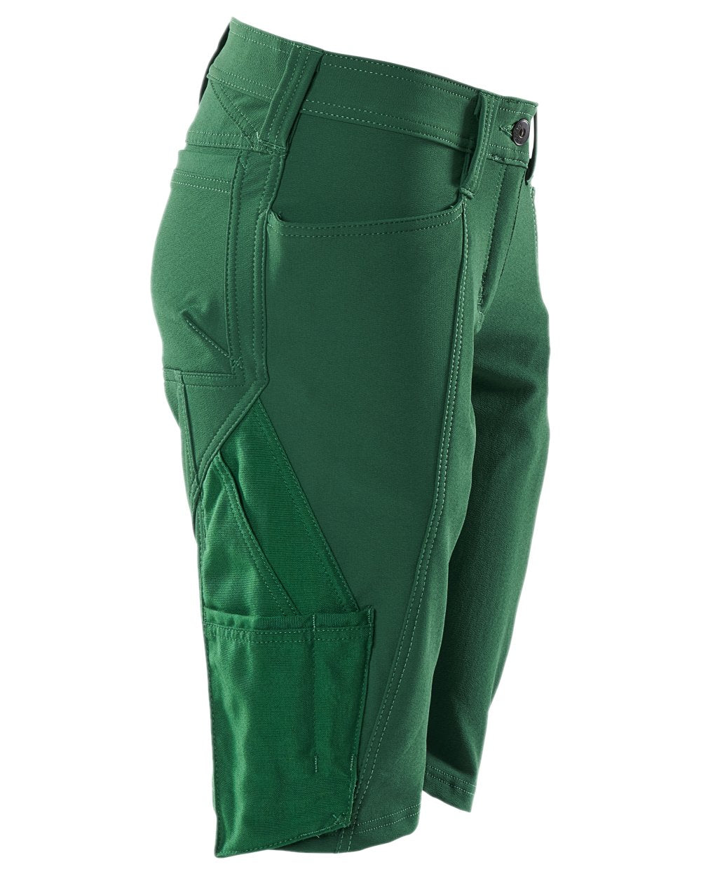Green Coloured Mascot Workwear Womens Accelerate Pearl Fit Shorts on white background