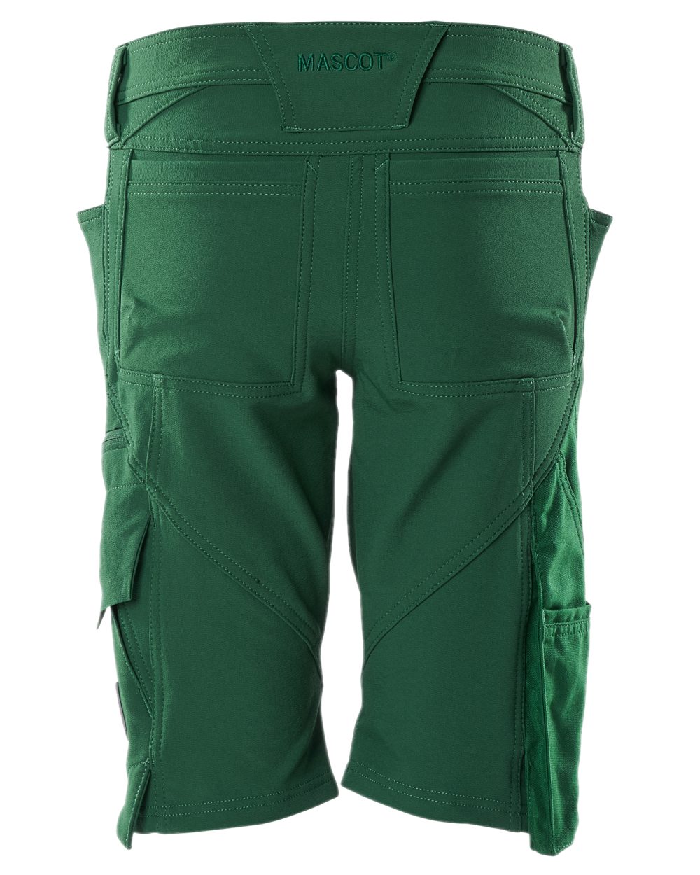 Green Coloured Mascot Workwear Womens Accelerate Pearl Fit Shorts on white background