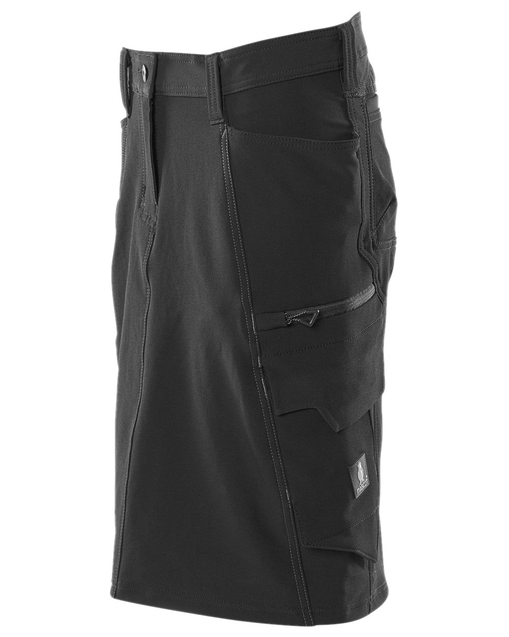 Black Coloured Mascot Workwear Womens Accelerate Pearl Fit Skirt on white background