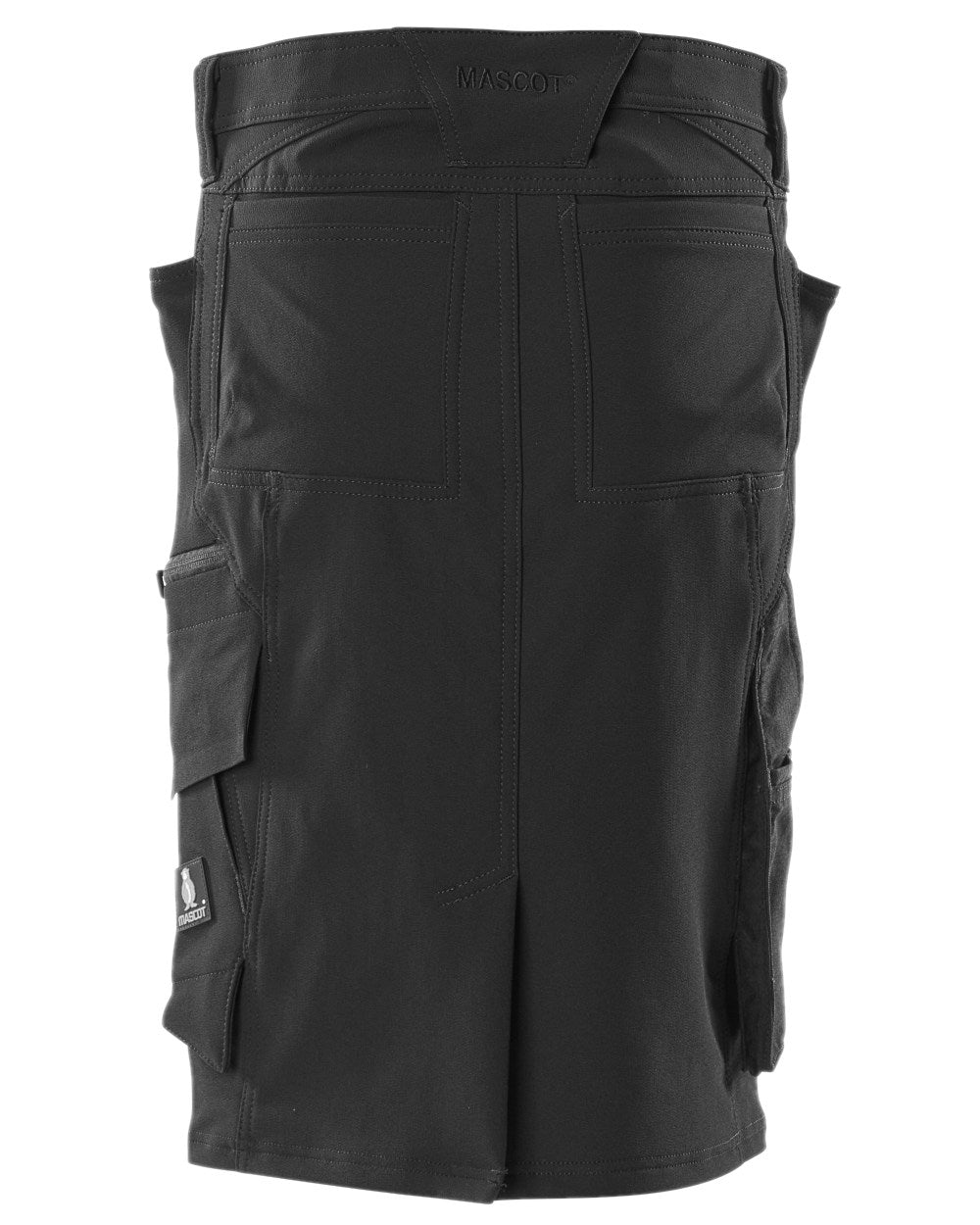 Black Coloured Mascot Workwear Womens Accelerate Pearl Fit Skirt on white background