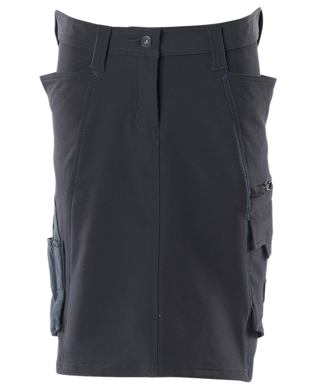 Dark Navy Coloured Mascot Workwear Womens Accelerate Pearl Fit Skirt on white background