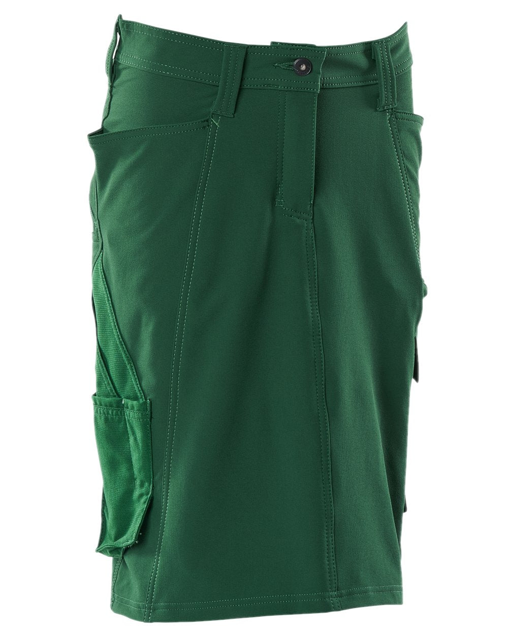 Green Coloured Mascot Workwear Womens Accelerate Pearl Fit Skirt on white background