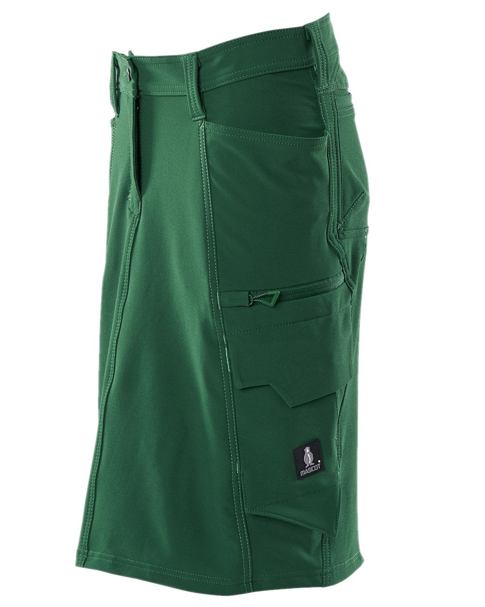 Green Coloured Mascot Workwear Womens Accelerate Pearl Fit Skirt on white background