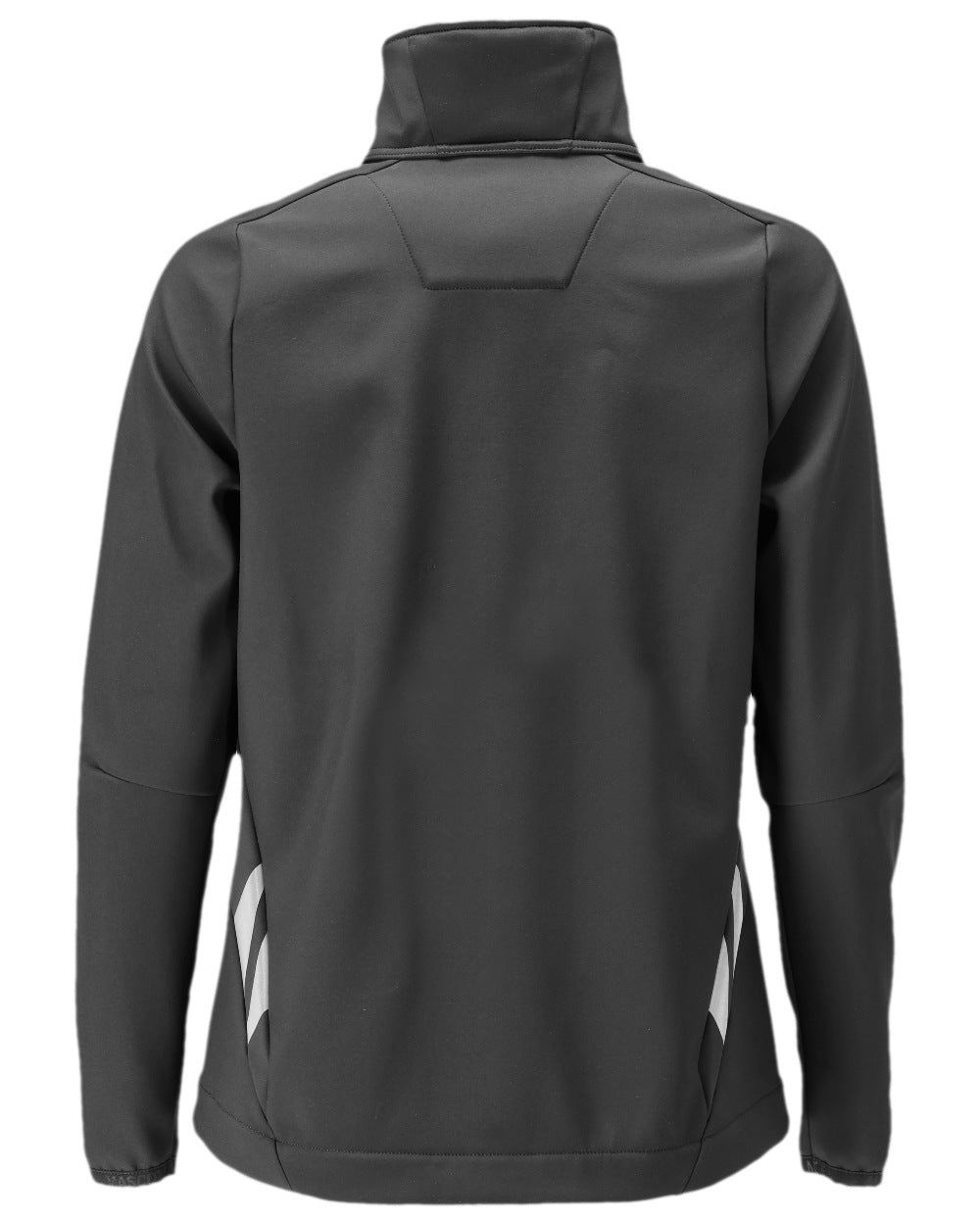Black Coloured Mascot Workwear Womens Accelerate Softshell Jacket on white background