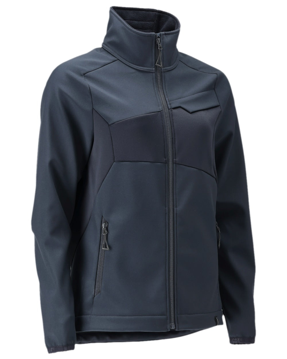 Dark Navy Coloured Mascot Workwear Womens Accelerate Softshell Jacket on white background