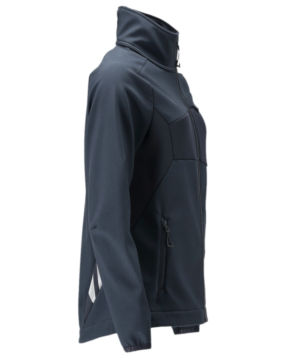 Dark Navy Coloured Mascot Workwear Womens Accelerate Softshell Jacket on white background
