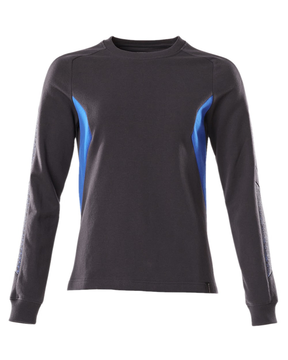 Dark Navy Azure Blue Coloured Mascot Workwear Womens Accelerate Sweatshirt on white background